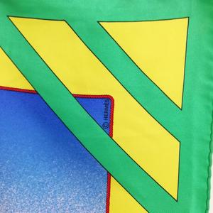 エルメスシルクスカーフ　カレ90　 RAFALES　疾風 エルメス HERMES カレ90 RAFALES 疾風 シルク スカーフ 大判 グリーン