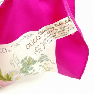 グッチ GUCCI オールド ヴィンテージ フローラ 蝶 花柄 シルク 大判