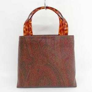★極美品★ETRO ペイズリー柄 ハンドバッグ トートバッグ 鼈甲 エトロ ETRO ハンドバッグ ミニ トート べっ甲調 ハンドル ペイズリー