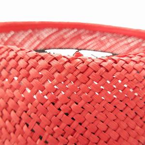 maxim マキシン　オープンクラウンハット　花装飾　ストローハット　赤　顎紐 maxim マキシン オープンクラウンハット 花装飾 ストローハット