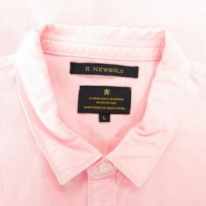 アールニューボールド R.NEWBOLD 美品 ワイシャツ カジュアル ロゴ刺繍 長袖 L ピンク /AE メンズ
