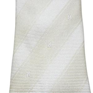 エルメス HERMES Hロゴ ネクタイ レギュラータイ シルク100% ストライプ ビジネス ベージュ系 X メンズ