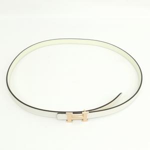 エルメス HERMES ベルトバックル ミニH & リバーシブルベルト 13mm ナタ / ジョーヌ・ミルトン W刻印 75 ナローベルト 美品 レディース