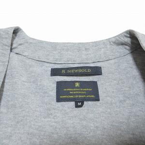 アールニューボールド R.NEWBOLD 美品 カーディガン 長袖 チェック Vネック コットン M グレー ピンク X メンズ