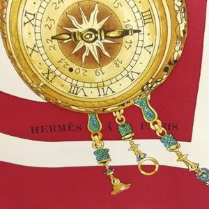 エルメス HERMES カレ90 parmi les fleurs je compte les heures 花の中で過ごす時間 大判 スカーフ エンジ系 レディース