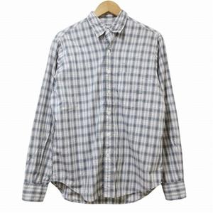 スティーブンアラン Steven Alan チェックシャツ 長袖 胸ポケット M グレー系 X メンズ