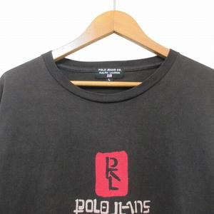 ポロジーンズ ラルフローレン POLO JEANS Tシャツ 半袖 ロゴ プリント クルーネック L 黒 ブラック X メンズ