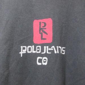 ポロジーンズ ラルフローレン POLO JEANS Tシャツ 半袖 ロゴ プリント クルーネック L 黒 ブラック X メンズ