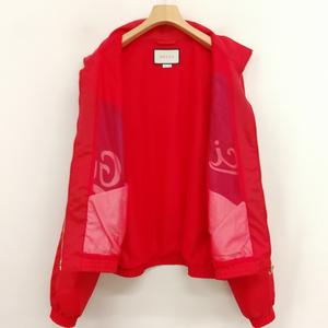 グッチ GUCCI 618900 20AW ロゴ 刺繍 ナイロン ジャケット ブルゾン 48 レッド ネイビー メンズ