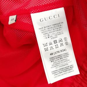 グッチ GUCCI 618900 20AW ロゴ 刺繍 ナイロン ジャケット ブルゾン 48 レッド ネイビー メンズ