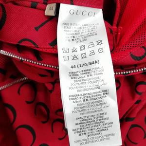 グッチ GUCCI 676497 22SS 100周年 ロゴ ナイロン フーデット ジャケット ウィンドブレーカー 美品 44 レッド メンズ
