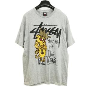 ステューシー STUSSY 00s TIGER TEE タイガー ロゴ Tシャツ 半袖 L 杢グレー メンズ