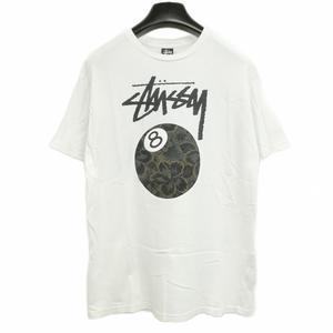 ステューシー STUSSY 00s 8 BALL TEE ハイビスカス 8ボール ロゴ Tシャツ 半袖 XL ホワイト メンズ