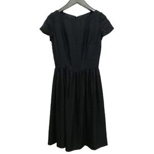 プラダ PRADA ジャガード フレア ワンピース 40 ブラック レディース