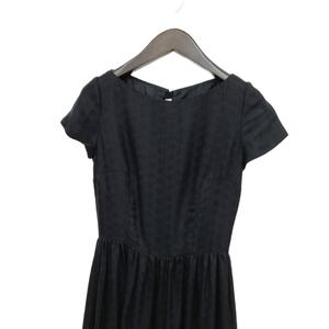 プラダ PRADA ジャガード フレア ワンピース 40 ブラック レディース