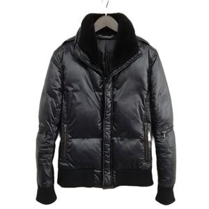 エーケーエム AKM 襟ボア ダウン ジャケット ブルゾン M ブラック メンズ