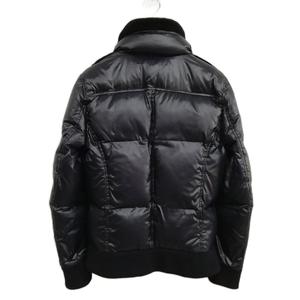 エーケーエム AKM 襟ボア ダウン ジャケット ブルゾン M ブラック メンズ