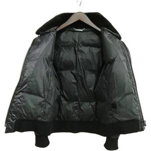 エーケーエム AKM 襟ボア ダウン ジャケット ブルゾン M ブラック メンズ