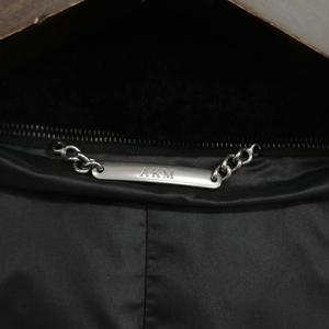 エーケーエム AKM 襟ボア ダウン ジャケット ブルゾン M ブラック メンズ