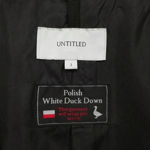 アンタイトル UNTITLED ダウン ジャケット ショールカラー ショート丈 3 ブラック レディース
