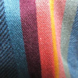 ポールスミス PAUL SMITH ストール ウールシルク サンプル ストライプ ヘリンボーン フリンジ ブルー系 /X レディース