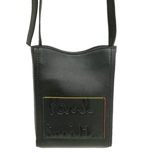 ポールスミス PAUL SMITH ブランデッドカラーエッジ クロスボディバッグ サコッシュ レザー ブラック メンズ レディース
