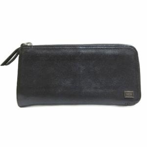 ポーター PORTER カレント レザー財布 ロングウォレット 長財布 L字ファスナー 小銭入れあり 黒 ブラック /X メンズ