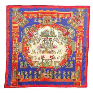 エルメス HERMES ASTRES et SOLEILS 天体と太陽 カレ90 大判 スカーフ ブルー系 
