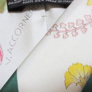 グッチ GUCCI ネクタイ ワイドタイ シルク 花柄 ベージュ グリーン /X メンズ