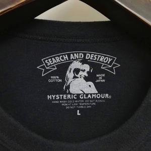 ヒステリックグラマー HYSTERIC GLAMOUR HYS SYMBOL パック Tシャツ ロゴプリント 半袖 L ブラック メンズ