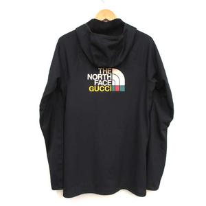 グッチ GUCCI ×ノースフェイス 663909 テクニカルジャージー フリース フーディ XS ハーフジップ パーカー メンズ