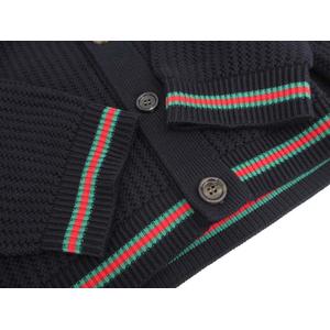 美品 グッチ 24-25AW ウェブ ストライプ コットン ニット