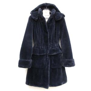 美品 ヘルノ GC000359D 22AW エコファー ロングコート 40 美品 ヘルノ GC000359D 22AW エコファー ロングコート 40