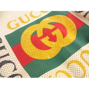 グッチ GUCCI 497399 ロゴプリント テクニカルレザーボンバージャケット 44  メンズ