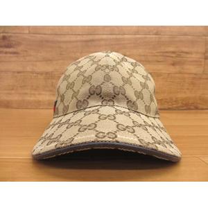 グッチ GUCCI 200035 GGキャンバス シェリー ベースボールキャップ 帽子 S 57cm  メンズ レディース