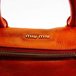 miu miu オレンジ ハンドバッグ　2wayショルダーバッグ　1302 中古】MIU MIU ミュウミュウ バッグ 2WAY マドラスビコローレ オレンジ