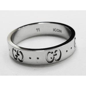 グッチ GUCCI 9000 GGアイコン リング 指輪 11号 18金 K18WG ホワイト