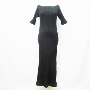 ドレステリア Dressterior マキシ リブ ワンピース 半袖 ラグラン オフショルダー ロング タイト バックスリット M相当 黒 ブラック系 27 レディース 064 202008260856 ベクトルパーク