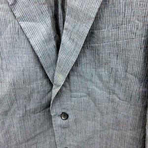 バーバリー ロンドン BURBERRY LONDON 麻 リネン 2B 背抜き ストライプ