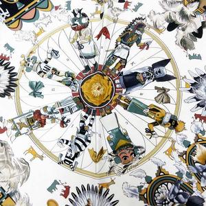エルメス HERMES カレ90 Kachinas カチナ 民族柄 シルク
