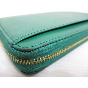 未使用　agnes b. レザーラウンドジップ長財布　グレー×グリーン agnes b. アニエスベー 長財布 未使用品 グリーン レザー