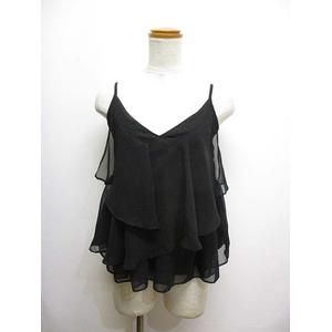 ダチュラ DaTuRa ティアード シフォン キャミソール F 黒 ブラック 裏地付き レディース