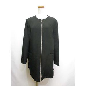 エイチ&エム H&M ノーカラー コート 子供服 160 黒 ブラック ジップアップ 裏地付き ジュニア キッズ