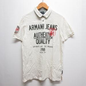 アルマーニ ジーンズ ARMANI JEANS 半袖 ポロシャツ S オフホワイト 