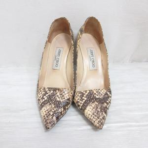 ジミーチュウ JIMMY CHOO パンプス パイソン 型押し レザー ハイヒール 