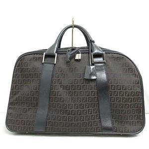 フェンディ FENDI ズッカ柄 ボストン バッグ ジャガード レザー W50cm