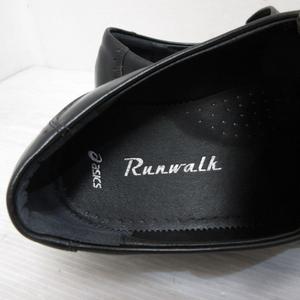 【美品】25cmアシックスPEDALA黒レザー ローファースリッポン　サイドゴア PEDALA SPORT SERIES - ASICS WALKING JOURNAL