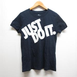 ナイキ NIKE スポーツウェア 半袖 Tシャツ M ネイビー JUST DO IT プリント レディース