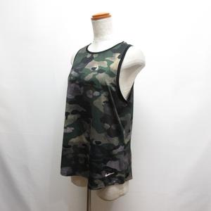 ナイキ NIKE 美品 スポーツウェア 迷彩柄 タンクトップ L カーキ カモフラ柄 トレーニング レディース