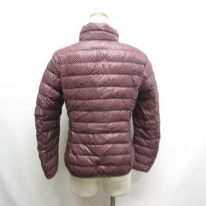 ユニクロ UNIQLO 美品 ドット柄 ウルトラライト ダウン ジャケット S ボルドー レディース
